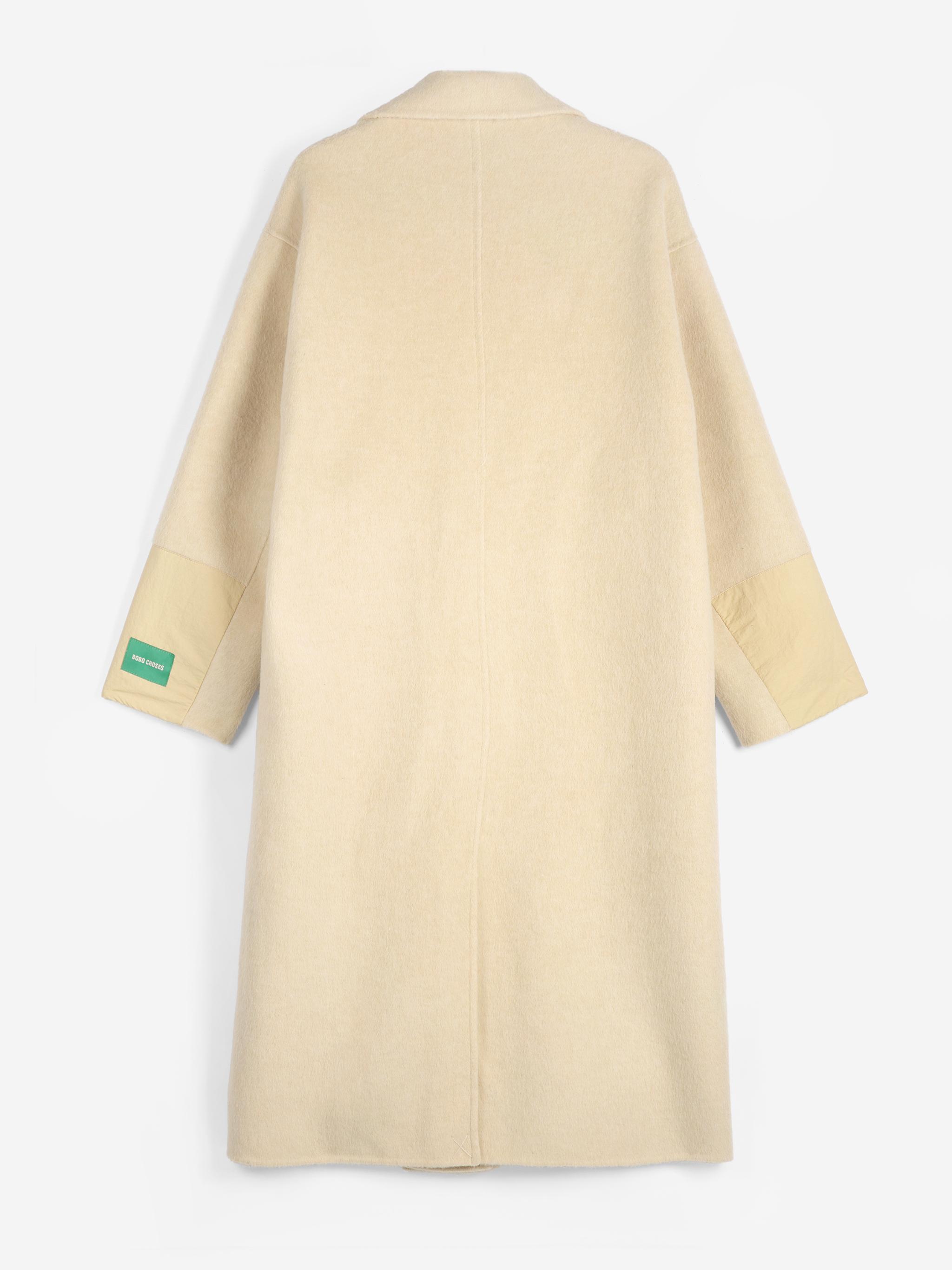 Bobo Choses Hand Made Wool Coat Light Yellow Damen Wollmantel gelb